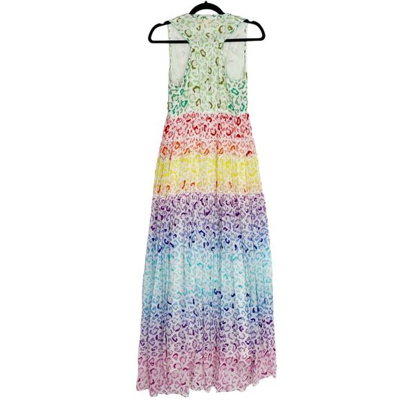 ROCOCO SAND Rainbow Leopard Sequin Button Down Sleeveless Maxi Dress - Picture 5 of 10